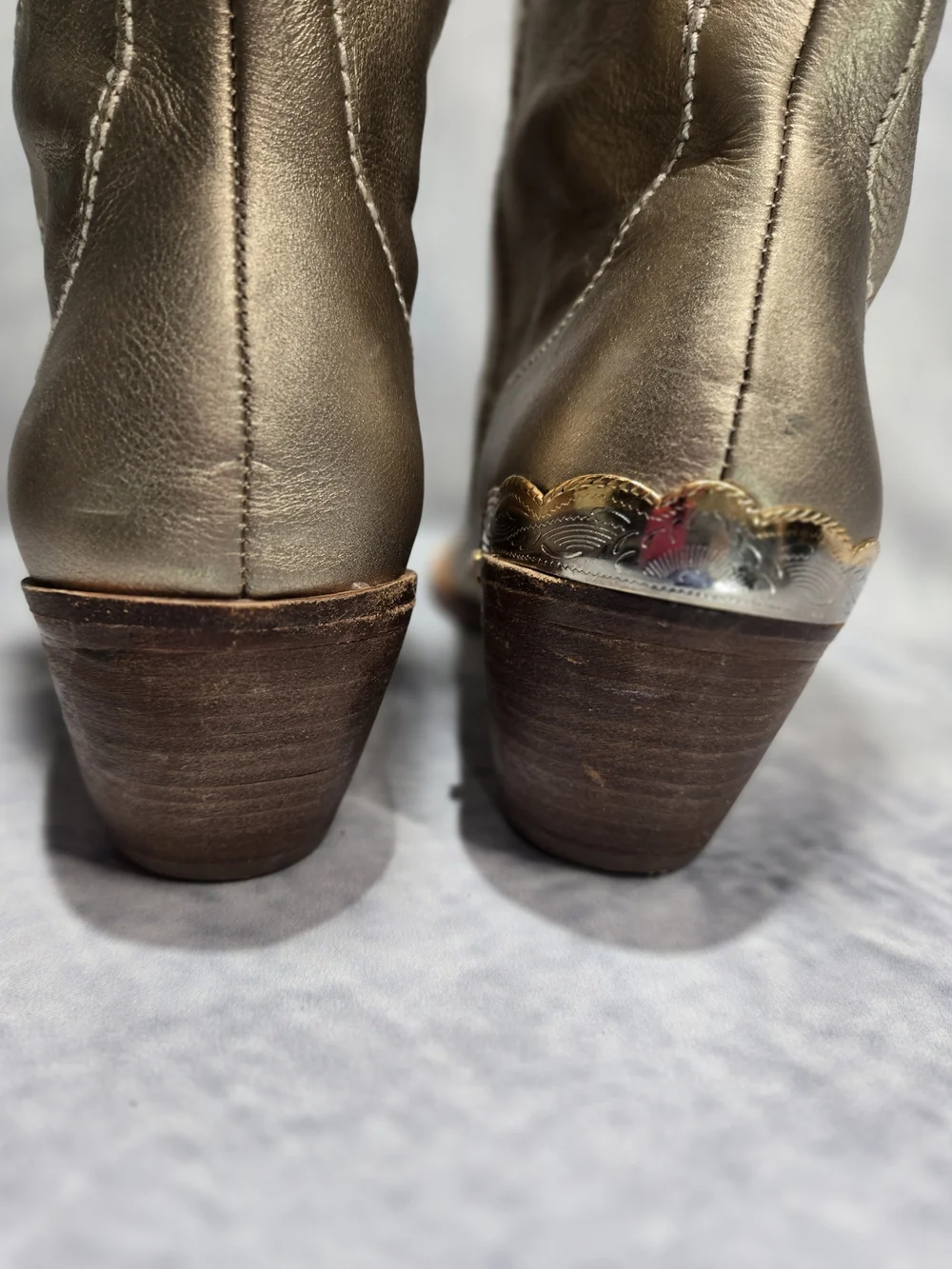 Metallic Gold Over-The-Knee Boots